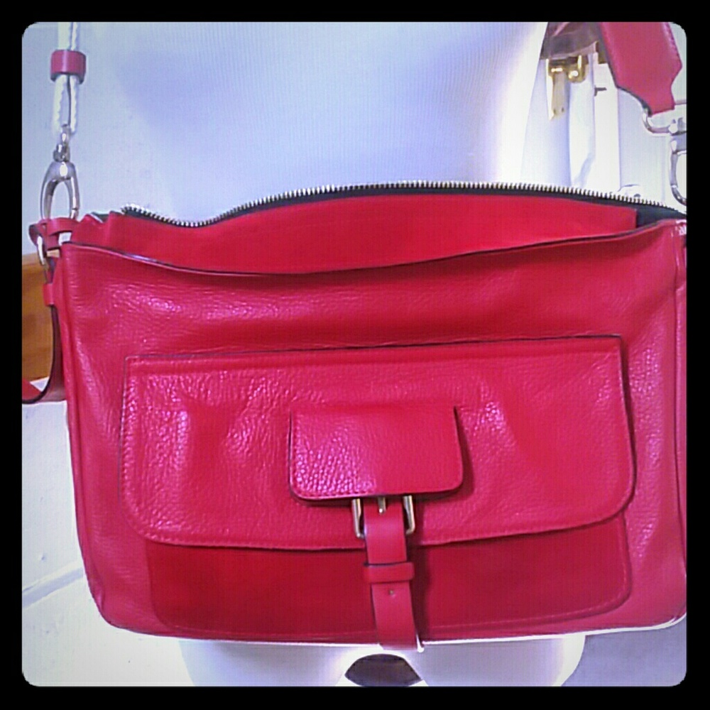 A.BELLUCCI Made in Italy Red Leather Crossbody